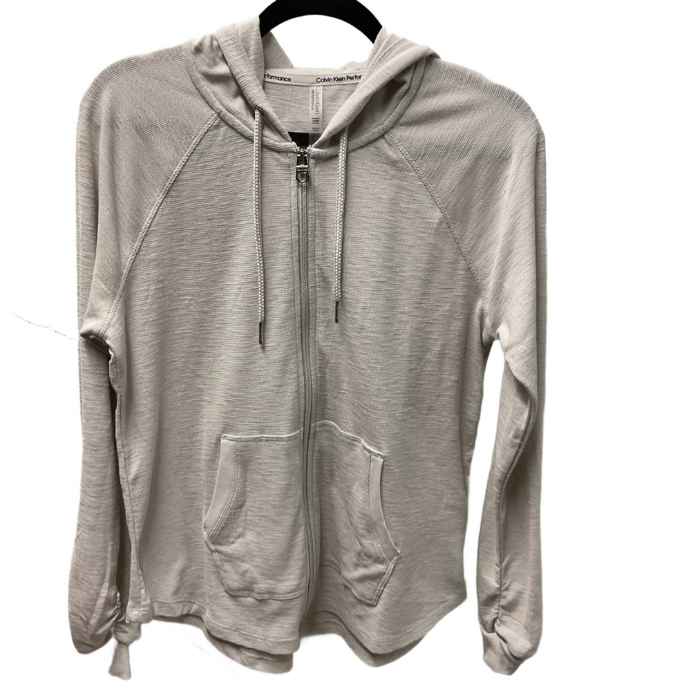 Calvin Klein Performance Light Taupe Zip-Up Hoodie